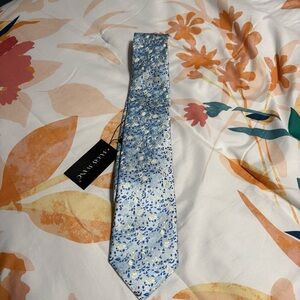 Barry Wang Elegant Blue Floral Tie
